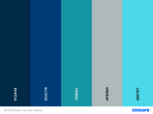 RESCUEDohio color palette with various shades of blue, teal and gray